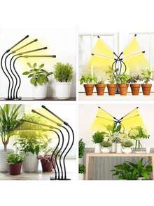 全光譜 LED 夾式植物生長燈，USB 供電 定時可調光 黃光，可彎曲鵝頸式植物補光燈，適用室內綠色植物與多肉植物 - 黃色 - 查看 3
