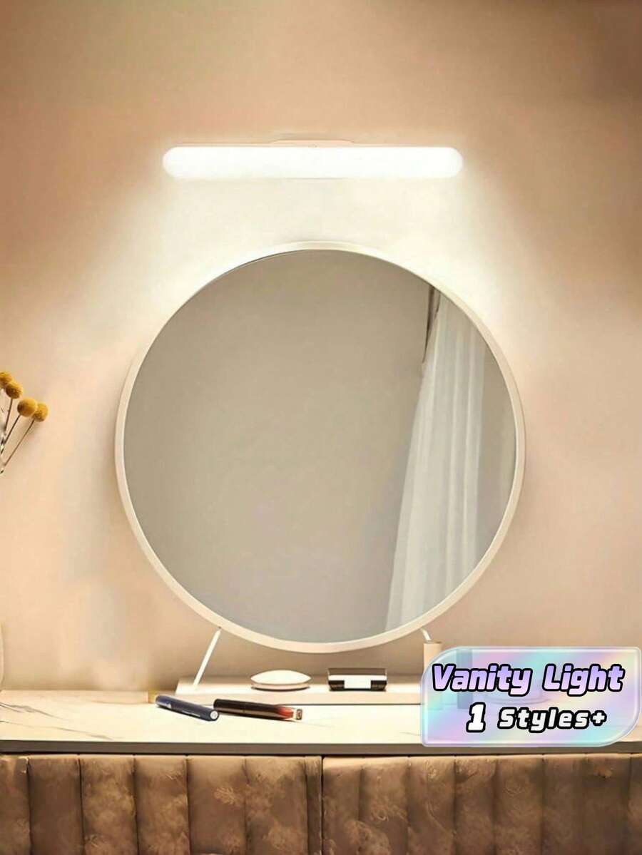 1PC/2PCS USB Rechargeable Battery‑Powered Makeup Mirror Lights, Eye‑Friendly Desk Reading Lamp, Adjustable Color & Brightness, Angle‑Adjustable, Wireless Vanity Lights For Bathroom Mirrors - Mirror Light - View 1