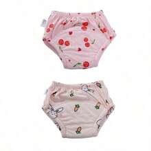 Sweet Fruit And Vegetable Pattern Baby Training Diapers, Thickened Absorbent Inner, Infant And Toddler Toilet Practice Can Be Repeated To Clean Diaper - Multicolor - View 47