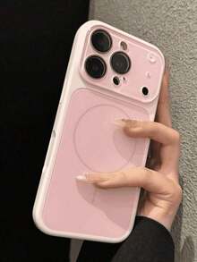 奢華雙色矽膠磁吸無線充電手機殼，適用於 Character Pro Max、Character Pro、Character、Character、Character、Character Pro Max、Character Pro，防震矽膠保護套 - 粉色 - 查看 2