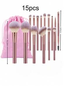 2/15PCS Makeup Brush Sets Premium Synthetic Hair Eyeshadow Blending Brush Sets Cosmetics Tools - Multicolor - View 9