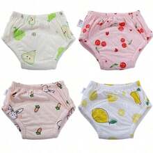 Sweet Fruit And Vegetable Pattern Baby Training Diapers, Thickened Absorbent Inner, Infant And Toddler Toilet Practice Can Be Repeated To Clean Diaper - Multicolor - View 24