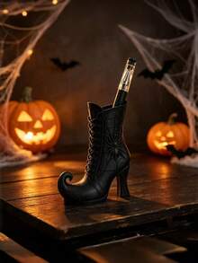 1PC 3D Printed Plastic Durable Lightweight Non Slip Waterproof Gothic Witch Boot Storage Box With Spider Web Design Desktop Organizer Makeup Brush Holder Office Decor Creative Halloween Gift Back To School Supplies Home Decor Accesory Present Idea - Multiple Styles - View 6