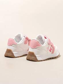 SHEIN 1 Pair Of Women's Butterfly Embroidered Retro Style Pink Contrasting Color Design Non-Slip Four-Season Sports Shoes - White - View 5