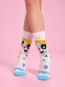 THE POWERPUFF GIRLS X SHEIN Powerpuff Girls 3-Pack Women's Medium Tube Socks - variegated - View 6