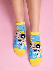 THE POWERPUFF GIRLS X SHEIN Powerpuff Girls 3-Pack Women's Socks - variegated - View 5
