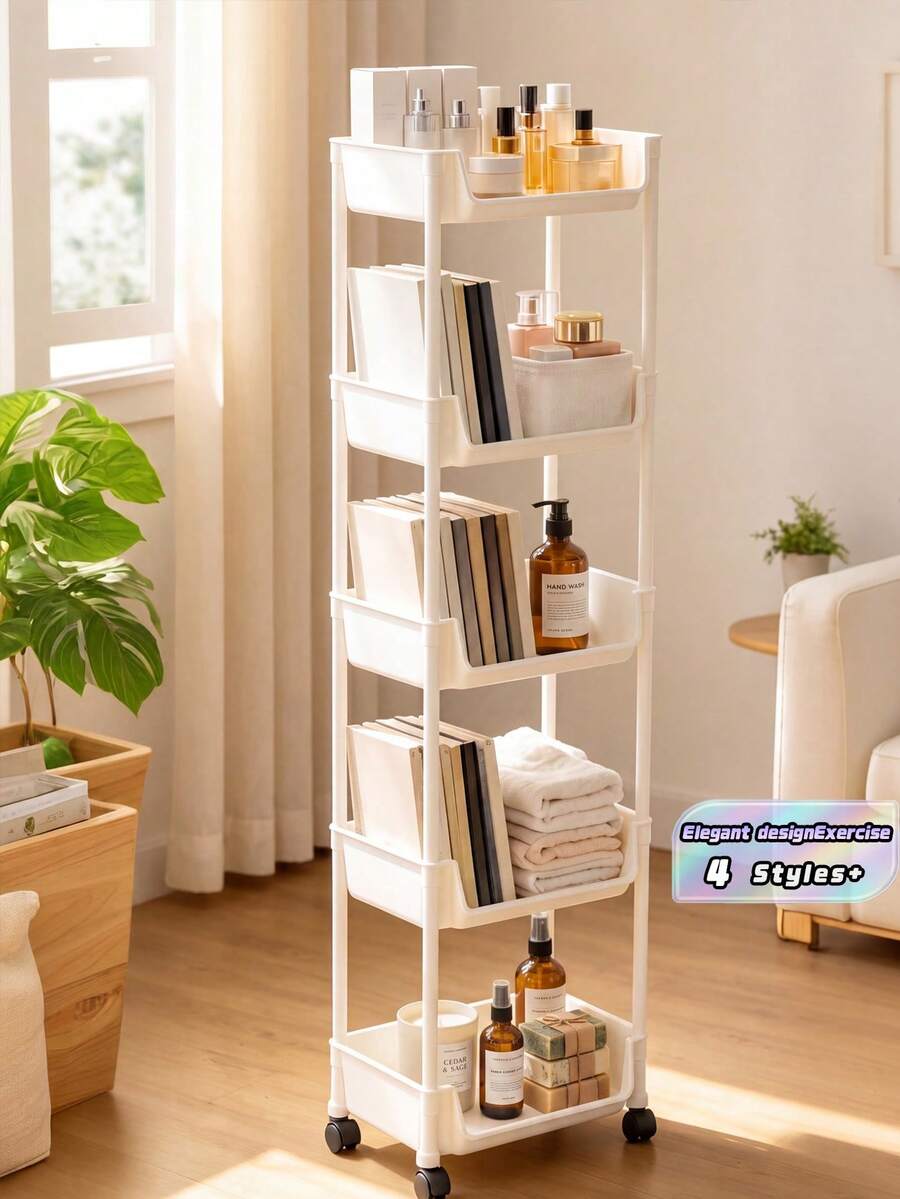 Kệ lưu trữ cầm tay di động, phù hợp để lưu trữ đồ ăn nhẹ, vật dụng và sách, có thể đặt trong bếp hoặc phòng ngủ. Kệ lưu trữ đồ ăn nhẹ nhiều tầng dùng cho gia đình - trắng - Xem 1