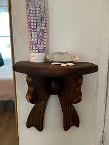 Vintage Wooden Bow Wall‑Mounted Storage Shelf, Living Room Decor, All‑In‑One Room Decoration - Multicolor - View 4