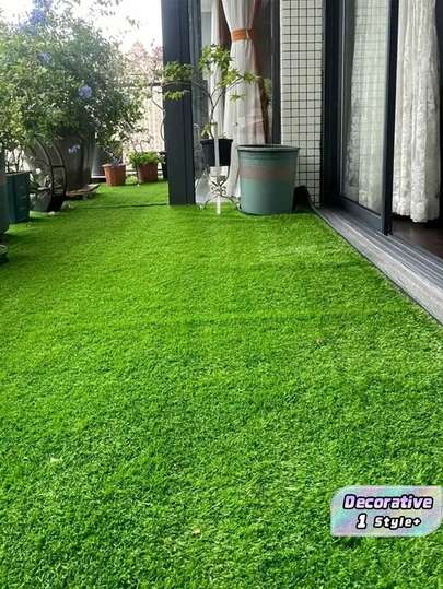 1PC Thick Premium Realistic Vibrant Green Artificial Grass Carpet Turf Mat For Indoor Outdoor Patio Garden Balcony Deck Porch Landscaping Decorative Durable All Weather Soft Touch High Quality Home Garden Lawn Rug Must Have
