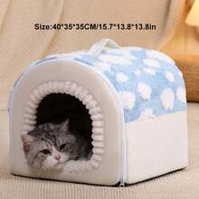 PETSIN This Cloud-Shaped Cat House Is A Comfortable Portable Cat Bed, A Detachable And Washable Indoor Dog House, And A Warm Pet Burrow Nest, Suitable For Rabbits, Dogs, And Cats All Year Round. - Multicolor - View 11