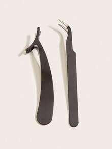 2pcs Grafting False Eyelashes Grafting Tweezers - Black - View 12