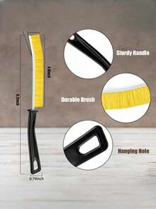 SHEIN Medium Size Nylon Bristles Sturdy Handle Durable Friendly Black Multicolor Assorted Colors Other Cleaning Brush Kitchen Bathroom Home Use All Season Cleaning Tool Set Home Essential Best Seller Multipurpose Utility Brush Heavy Duty Scrubber Household Cleaning Accessory - Multicolor - View 3