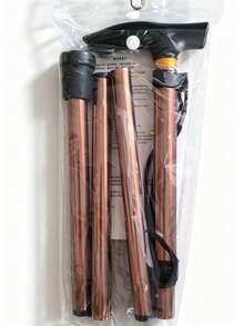 1pc Ultralight Adjustable Telescopic Shock Absorbing Anti Slip Wear Resistant Sturdy Trekking Curved Comfortable Grip Walking Cane Solid Plain Outdoor Gear For Hiking Climbing Daily Leisure Senior Use - Multicolor - View 8