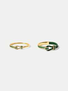 MOTF PREMIUM PRE ELEGANT MINIMALIST MICRO-SET MINIMALIST GREEN STONE JEWELRY - Green - View 6
