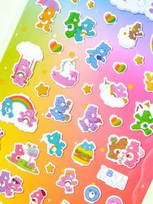 SHEIN X Care Bears Cute Graffiti Sticker, Suitable For Decorating Notebooks, Phone Cases, Suitcases, Etc - Multicolor - View 3