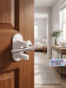1 Child Safety Door Lock Block, Upgraded Door Lock, Theft Prevention, Prevents Children From Opening Doors, Tool-Free Easy Installation, Baby Protection Product, Christmas Decoration - One Size Fits All - View 1