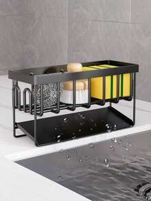The Dual Ear Storage Rack Made Of 1pc Carbon Steel Material Can Be Placed Anywhere, Mostly In The Bathroom, Kitchen And Other Scenes. It Has High Aesthetic Value And Can Store Multiple Hangers, Which Is Very Convenient And Practical - Multicolor - View 9