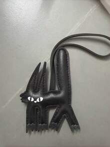 Gantungan Kunci Kucing Hitam Bertelinga Panjang Tidak Beraturan dari Bahan PU, Estetika Desainer Niche, Gantungan Kunci & Aksesori Tas Serbaguna, Dekorasi Tas Tangan Bergaya, Hadiah Unik untuk Sahabat & Pasangan - Beraneka warna - View 6