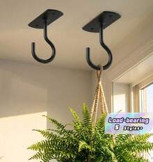 Multi Functional Hook Strong Load-Bearing Ceiling Hook, Used For Hanging Flower Pots, Decorative Plants, Lighting Fixtures, Bird Feeders, Easy To Install Hardware Hook Set, Suitable For Gardens And Homes, Garden - Hook Up - View 1