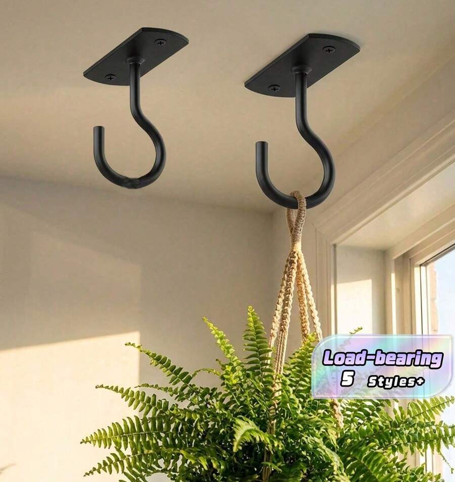 Multi Functional Hook Strong Load-Bearing Ceiling Hook, Used For Hanging Flower Pots, Decorative Plants, Lighting Fixtures, Bird Feeders, Easy To Install Hardware Hook Set, Suitable For Gardens And Homes, Garden - Hook Up - View 1