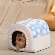 PETSIN This Cloud-Shaped Cat House Is A Comfortable Portable Cat Bed, A Detachable And Washable Indoor Dog House, And A Warm Pet Burrow Nest, Suitable For Rabbits, Dogs, And Cats All Year Round. - Multicolor - View 10