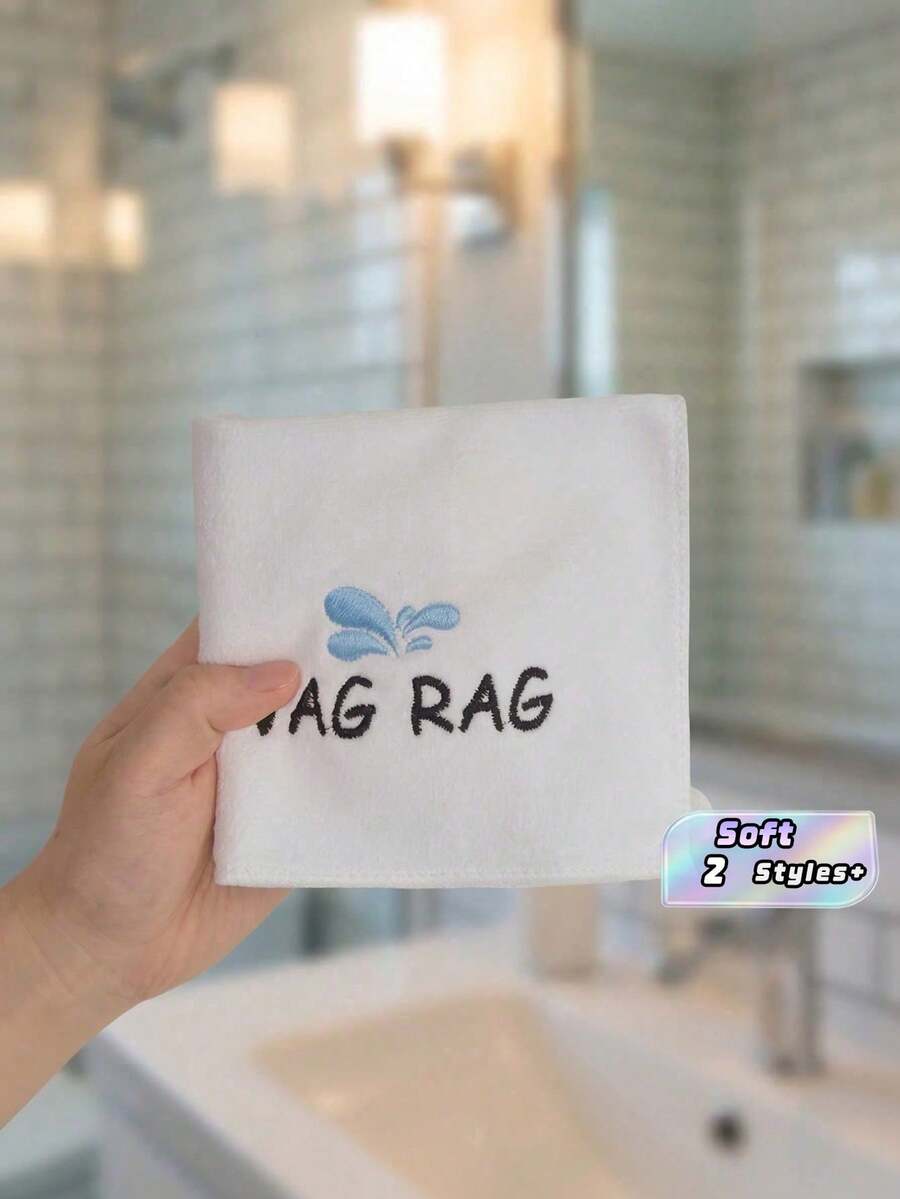 1pc/4pcs 12‑Inch Super Soft Embroidered Towel, Ideal For Valentine's Day, Anniversary, Singles Party, Home Bathroom & Salon Decor - Multicolor - View 1