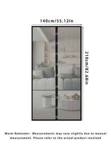 1pc Magnetic Insect Screen Door, Summer Windproof Screen, No Drilling Needed, Mesh Curtain - Insect Barrier & Airflow, Classic Style, Ideal For Bedroom, Living Room, Rv Doors And Windows, With Adhesive Tape! Perfect For Indoor/Outdoor Use - Multicolor - View 18