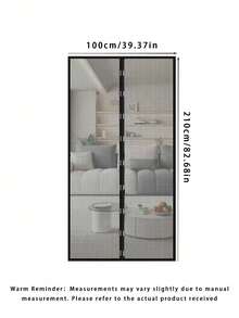 1pc Magnetic Insect Screen Door, Summer Windproof Screen, No Drilling Needed, Mesh Curtain - Insect Barrier & Airflow, Classic Style, Ideal For Bedroom, Living Room, Rv Doors And Windows, With Adhesive Tape! Perfect For Indoor/Outdoor Use - Multicolor - View 17