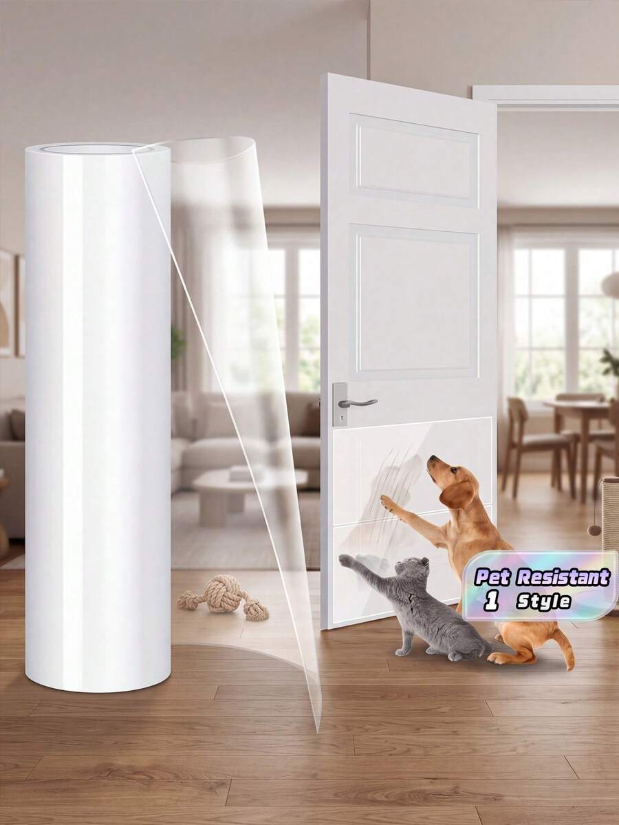 Volume 1 Cat/Dog Scratch Prevention Film, Furniture, Sofa, Wall, Door Scratch Prevention, Transparent Self-Adhesive Damage Protection Film, Easy To Apply, Suitable For Halloween Or Christmas Decorations - Multicolor - View 1