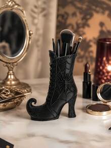1PC 3D Printed Plastic Durable Lightweight Non Slip Waterproof Gothic Witch Boot Storage Box With Spider Web Design Desktop Organizer Makeup Brush Holder Office Decor Creative Halloween Gift Back To School Supplies Home Decor Accesory Present Idea - Multiple Styles - View 2