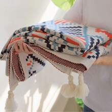 Cirelle Boho Throw Blanket For Couch - Colorful Geometric Knitted Throw Blanket With Tassels, Soft Decorative Woven Blanket For Sofa Chair Bed Home Decor - Multicolor - View 4