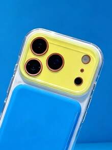 ShellaStory Fashion Korean Style Summer Dopamine Jelly Color Blocking Phone Case Compatible With IPhone 17 Pro Max 17 Pro 16 Pro 16 Pro Max 15 Pro Max 15 Pro 14 Pro Max 14 13 Pro Max 13 Pro 13 Full Coverage Anti-Drop Minimalist Personalized For Women - Yellow blue - View 3