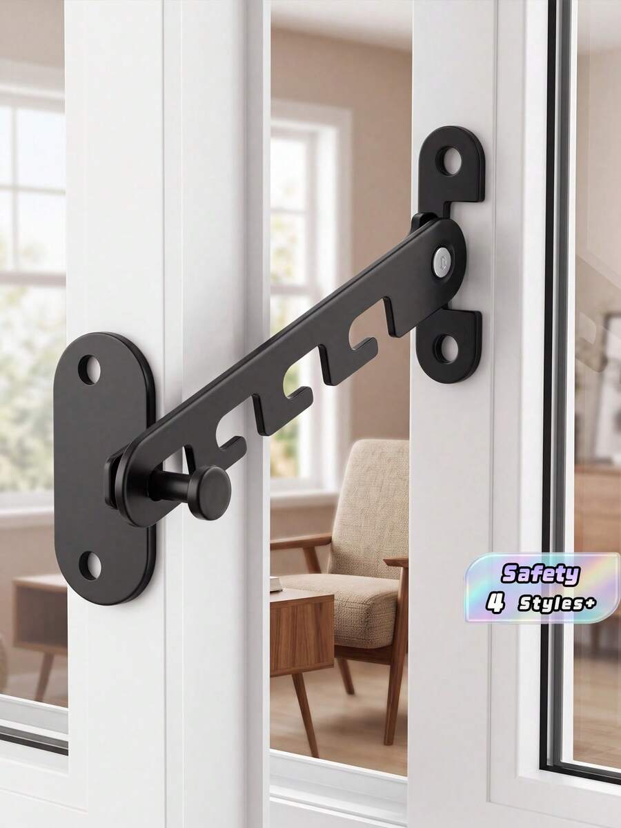 1/2 Cerradura de para ventana fija, Cerradura de para ventana de metal, Cerradura para ventana deslizante, Cerradura de para ventana, Protección de , Decoración del hogar - Multicolor - Ver 1
