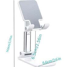 Teckwe Adjustable Foldable Desktop Phone Stand Freely Liftable Height Anti-Slip Stable Base Universal Smartphone Holder Home Office Daily Use - White - View 2