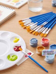 Fine Nylon Hair Detail Flat Paint Brush For Watercolor Painting - multicolor - View 1