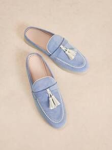 Rosivie Round Toe Women's Flat Shoes Are Fashionable And Elegant, Casual, Simple And Comfortable, Portable Commuting Temperament - sky blue - View 6