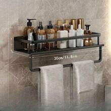 1PC Single-Tier Black Metal Bathroom Shower Shelf Hanging Steel Iron Caddy Rack For Organization Home Tool Holder In Packed Box Bathroom Accessories - Black - View 13