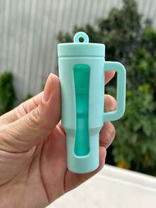 Silicone Lipstick Protective Case With Keychain, Creative Scratch Resistant Lip Balm Sleeve Cover - Multicolor - View 8