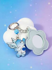 SHEIN X Care Bears 1個甜美女孩藍色花朵化妝鏡鑰匙圈 - 彩色 - 查看 3
