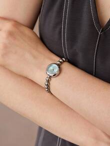 MOTF PREMIUM FASHION SILVER DOUDOU SMALL DIAL WATCH WOMEN'S NEW LIGHT LUXURY NICHE WOMEN'S TEMPERAMENT VERSATILE BRACELET WATCH - silver - View 6