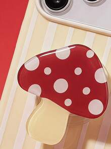 ShellaStory Creative Dot Mushroom Stand Suitable For 17pro Phone Case Phone18 Soft Case 15 Niche Ins Style 16 Shockproof Creative, Retro Style, Geometric, Simple Style, Fresh Style, Clash Style, Niche, Ins Style - Yellow - View 3