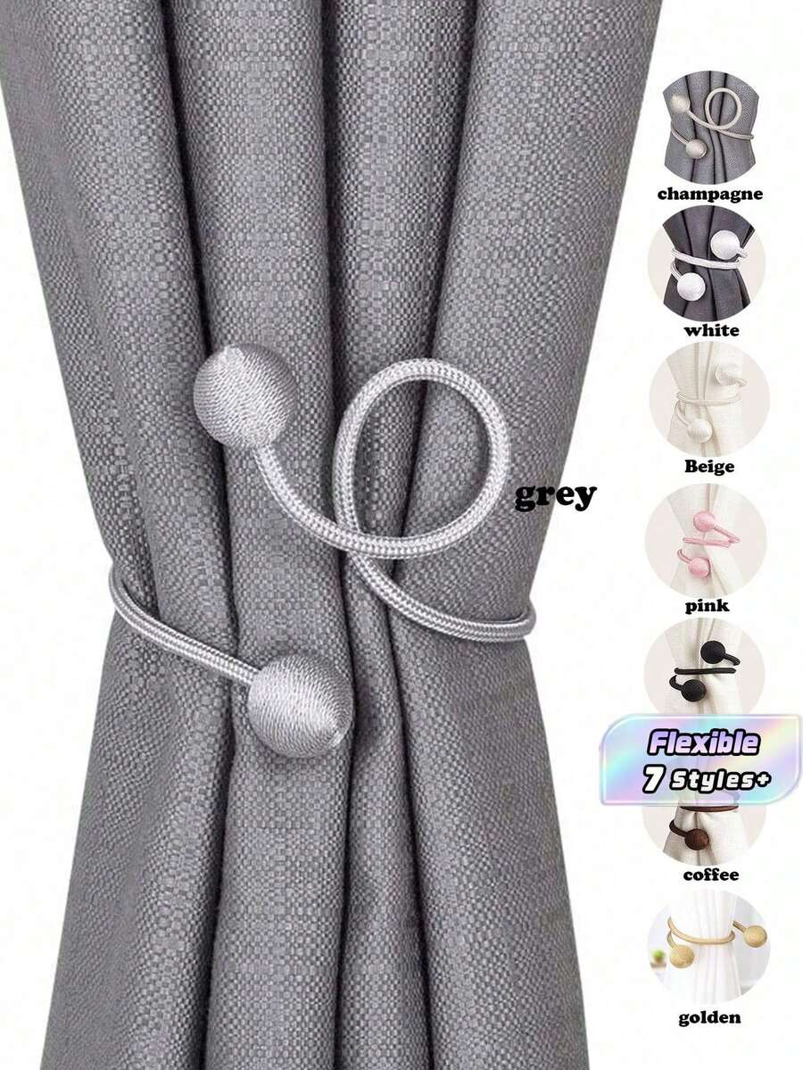 1pc/2pcs/4pcs Twist Twist Balls Curtain Clips, Multiple Colors And Sizes Available Gifts Birthday Graduation - multicolor - View 1