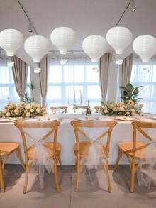 5 Pieces Of Wedding Hanging Decorations: Paper Lanterns In The Shape Of Hot Air Balloons, Reusable Party Ball Lights For Crafts, Wedding, Birthdays, Engagements, Baby Shower Parties, Family Gatherings, Classroom Decorations For Back To School - Multiple Styles - View 8
