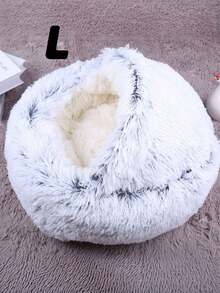 Pet Bed (Stuffed) Plush Cat Mat Long Hair Round Cat Bed Dog Bed Dog House Sofa - Multicolor - View 20