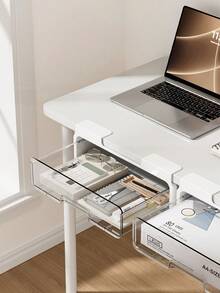 Desk Bottom Drawer‑Type Storage Box, Invisible Under‑Desk Organizer For Office Home Study Desk Stationery Supplies Storage - Multicolor - View 2