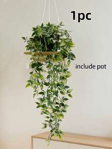 1pc Artificial Hanging Plant  Miniature Potted Artificial Plant Suitable For DIY Flower Wall, UV-Resistant Fake Flowers For Hanging Garden, Balcony, Window Sill Outdoor Decor, Perfect For Spring And Summer Outdoor And Yard Decoration - Green - View 20