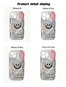1 Pc,Fashionable Phone Case, Featuring Smile Face Pattern, Shockproof, Water-Resistant And Scratch-Resistant, Compatible With Iphone 15/Plus/Pro/Pro Max - Multicolor - View 6