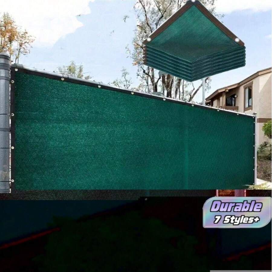 High Strength Privacy Fence Screen, Green Panel Design - Adjustable Indoor/Outdoor Privacy Barrier, With Eyelets And Stands, Suitable For Walls, Gardens, Balconies, Patios - Panels For Privacy Protection (No Anti-Climb Net), Outdoor Fence Panels - dark green - View 1