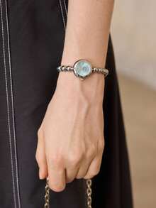 MOTF PREMIUM FASHION SILVER DOUDOU SMALL DIAL WATCH WOMEN'S NEW LIGHT LUXURY NICHE WOMEN'S TEMPERAMENT VERSATILE BRACELET WATCH - silver - View 8