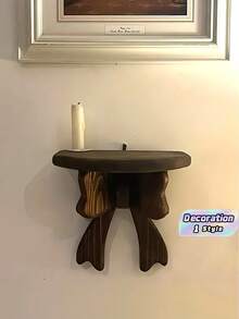 Vintage Wooden Bow Wall‑Mounted Storage Shelf, Living Room Decor, All‑In‑One Room Decoration - Multicolor - View 1